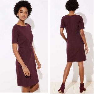 Loft Pocket Sheath Dress - Maroon Size 2P